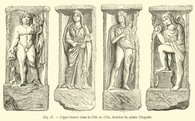 Cippus nalezený ve městě v roce 1784, za Sainte Chapelle od French School