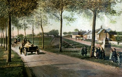 Rennstrecke von Sarthe: eine Kurve in Ardenay von French School