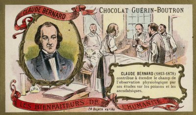 Claude Bernard , francouzský fyziolog (chromolitho) od French School