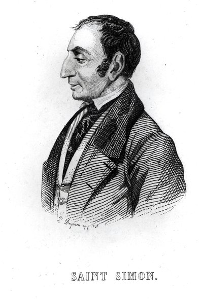 Claude Henri de Rouvroy (1760-1825) Comte de Saint-Simon, 18.-19. století od French School