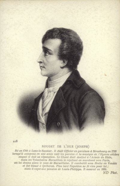 Claude Joseph Rouget de Lisle od French School