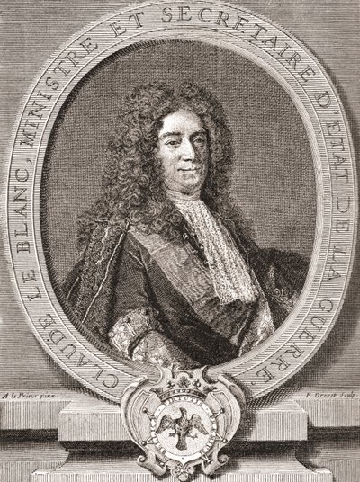 Claude Le Blanc, 1669 1728. Francouzský královský úředník starověkého režimu a dvakrát ministr zahraničí pro válku. Z Les Heures Libres publikovaných v roce 1908. od French School
