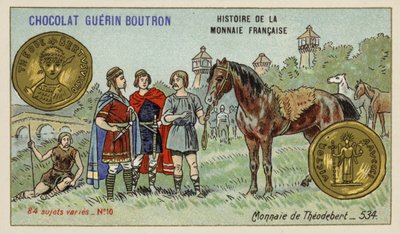Mince Theudebert I, 534 (chromolitho) od French School