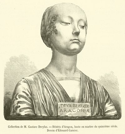 Sbírka M. Gustava Dreyfuse, Beatrix Aragonské, mramorová busta z patnáctého století (rytina) od French School
