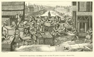 Sbírka M le Baron Pichon, továrna na karty za Ludvíka XIV (rytina) od French School