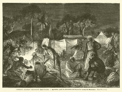 Jak se Stanley znovu připojil k Emin-Pasha (rytina) od French School
