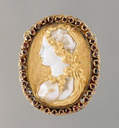 Commesso portrét Prudentie, 1550-60 (zlato, perleť, email a rubín) od French School