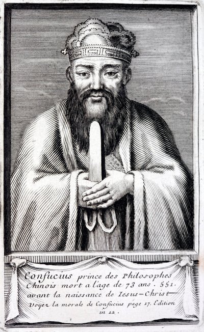 Konfucius, starověký čínský filozof (rytina) od French School