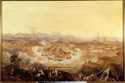 Conquete of Alžírsko: „“ Bitva o Isly dne 16. 8. 1844 představující Maročany podporující Abd el Kadera Francouzům““ Obraz Francouzské školy. 1844 Paříž, Musee de l