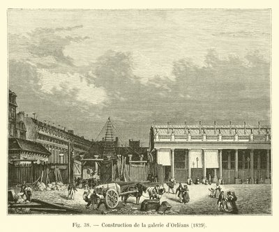 Stavba galerie Orleans, 1829 od French School
