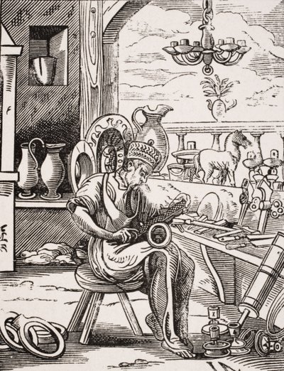 Coppersmith, reprodukce dřevorytu od Josta Ammana (1539-91) z 