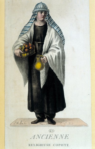 Koptská jeptiška v Egyptě v 18. století od French School