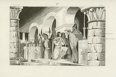Korunovace Ludvíka III. a Carlomana jako králů Západní Francie, 879 od French School