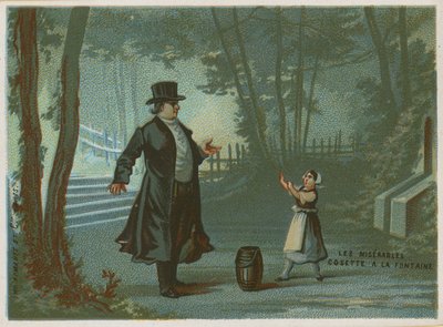 Cosette u fontány; scéna z Les Miserables od Victora Huga od French School