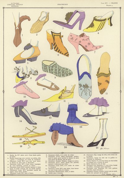 Costume Feminin Mondial (barevná litografie) od French School