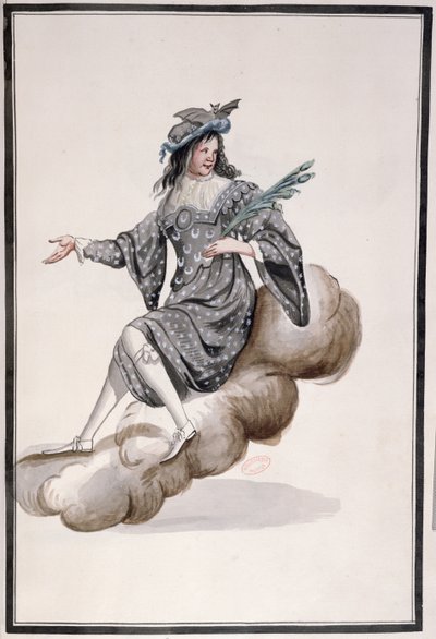 Kostým pro noc pro Ballet de la Nuit od Jean-Baptiste Lullyho (1632-87) tančil Ludvík XIV., 23. února 1653 (wc na papíře) od French School