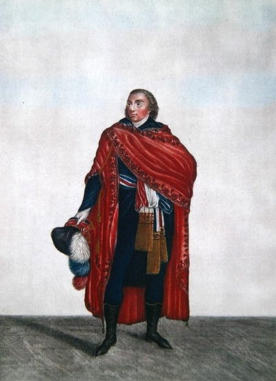 Kostým představitele lidu v době ředitelství, kolem roku 1797 (barevná rytina) od French School