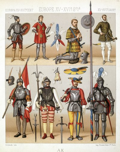Kostýmy a zbroj středověku - v knize "Historický kostým" od Racineta od French School