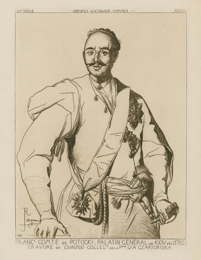hrabě Potocki, palatinský generál z Kyjeva (1782) od French School