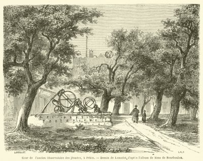 Nádvoří bývalé jezuitské observatoře, v Pekingu (rytina) od French School
