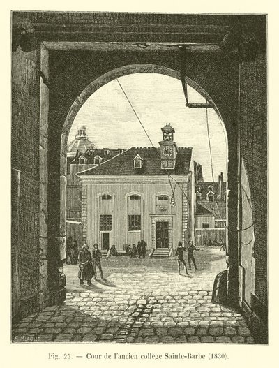 Nádvoří bývalé vysoké školy Sainte-Barbe, 1830 od French School