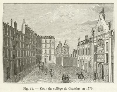 Nádvoří koleje Grassins v roce 1779 od French School