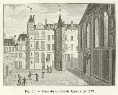Nádvoří koleje v Lisieux v roce 1779 od French School