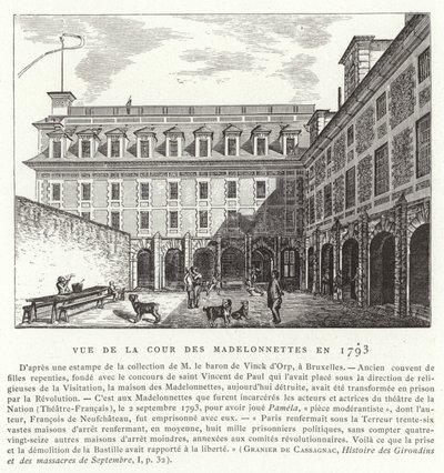 Nádvoří kláštera Madelonnettes, Paříž, 1793 od French School