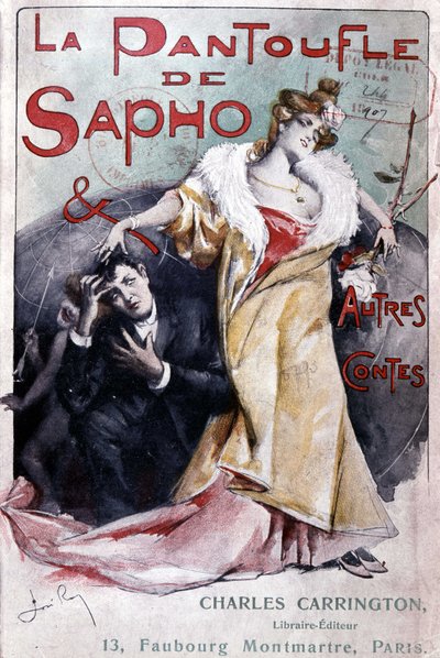 Obálka populárního románu „Sapho střevíček a jiné příběhy“, ed. Carrington, Paříž, konec 19. století - B.N. od French School