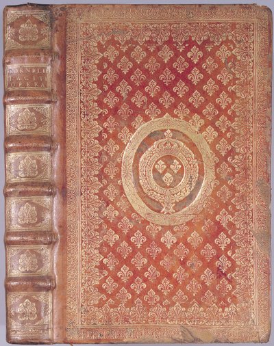 Obálka děl Tacita (55-120) s erbem Ludvíka XIV. (1638-1715) (ražená kůže) od French School