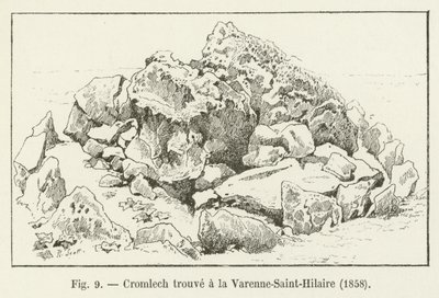 Cromlech nalezený ve Varenne-Saint-Hilaire, 1858 od French School
