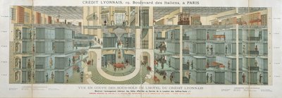 Průřez suterénem Credit Lyonnais, 19 Boulevard des Italiens, c.1878-82 od French School