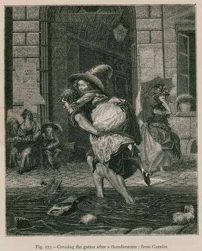 Přechod přes Gutter po bouřce; od Garnier od French School