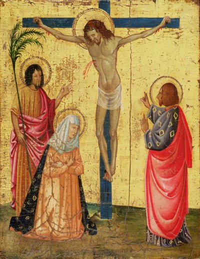 Ukřižování (tempera a plátkové zlato na panelu) od French School