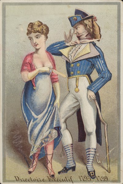 Dandy Gentleman stojící s dámou od French School