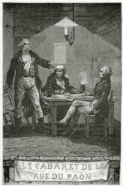Danton, Marat, Robespierre - ilustrace z Quatre Vingt Treize, 19. století (č. rytina) od French School