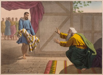 David ukazuje Saulovi kus svého oblečení, ilustrace z katechismu 