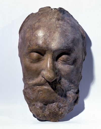 Posmrtná maska Jindřicha IV. (1553-1610) francouzského krále (vosk) od French School