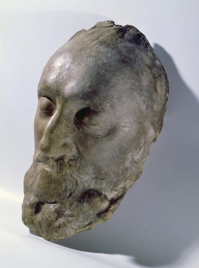 Posmrtná maska Jindřicha IV. (1553-1610) francouzského krále (vosk) od French School