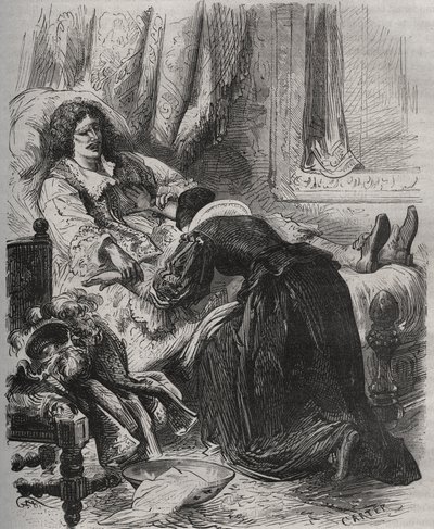 Smrt Jean Baptiste (Jean-Baptiste) Poquelin, dit Moliere (1622-1673), 17. února od French School