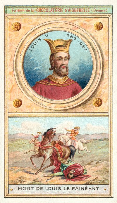 Smrt Ludvíka V. Francie, 987 (chromolitho) od French School