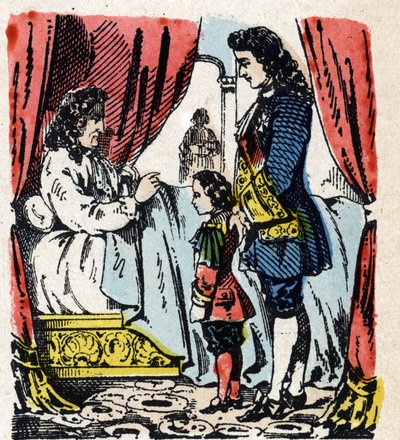 Smrt Ludvíka XIV ve Versailles, 1. září od French School