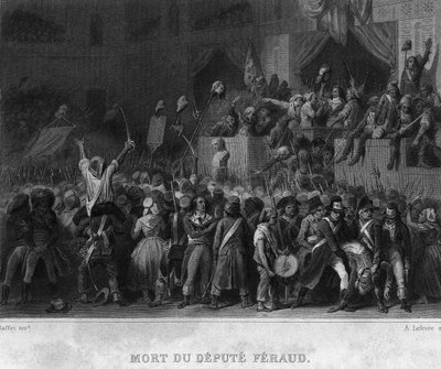 Smrt zástupce Jeana Ferauda (nebo Ferrauda: 1764-1795) - v „“Revolution francaise““ od Thierse od French School