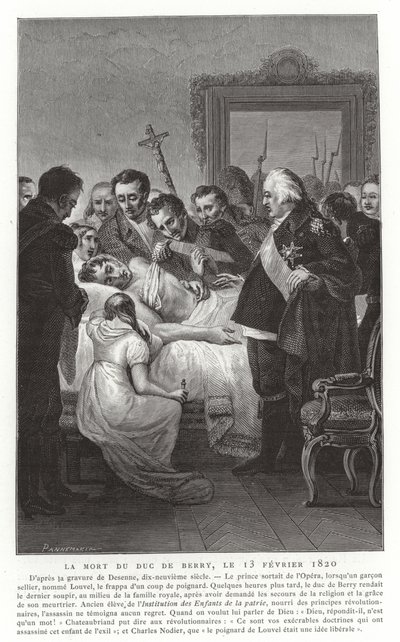 Smrt vévody z Berry, 13. února 1820 od French School
