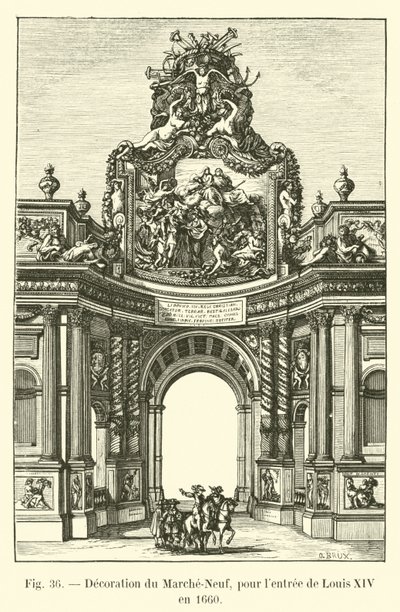 Dekorace Marche-Neuf, pro vstup Ludvíka XIV v roce 1660 od French School