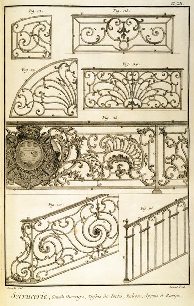 Dekorativní kování, z Diderotovy encyklopedie, hospoda. 1771 od French School