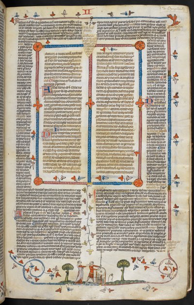 Gregory IX:n decretals Bernard of Parman kiilto ("Smithfield Decretals"), MS Royal MS 10 E IV, f.144r, n.1300-40 (muste pergamentilla) od French School
