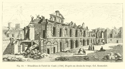 Demolice Hôtel de Conti, 1769, podle dobové kresby plukovník Bonnardot od French School