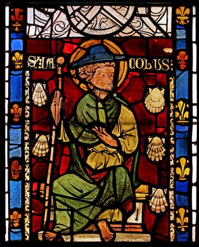 Zobrazující svatého Jakuba: Grisaille z Chapelle du Chateau, Rouen? od French School