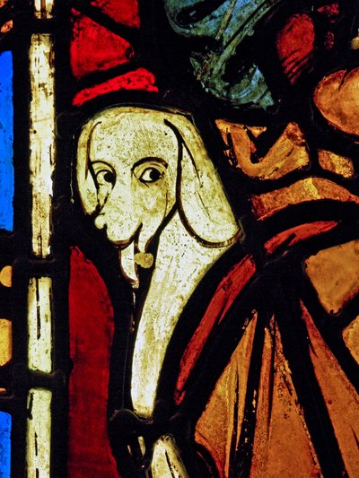 Zobrazení psa - na panelu St Paul z Chapelle du Chateau, Rouen? od French School